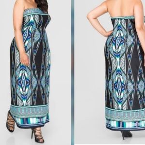 Ashley Stewart Tribal Tube Top Dress